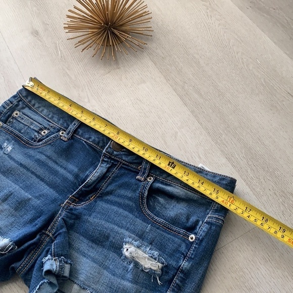 American Eagle Distressed super stretch‎ Shorts Size 8 festive bohemian summer - Picture 9 of 12
